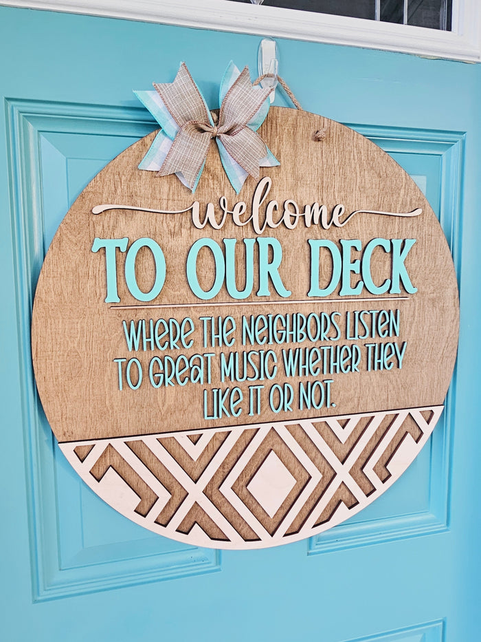 Welcome To Our Deck Door Hanger- wholesale