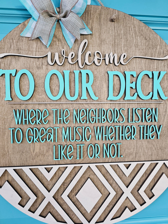 Welcome To Our Deck Door Hanger- wholesale