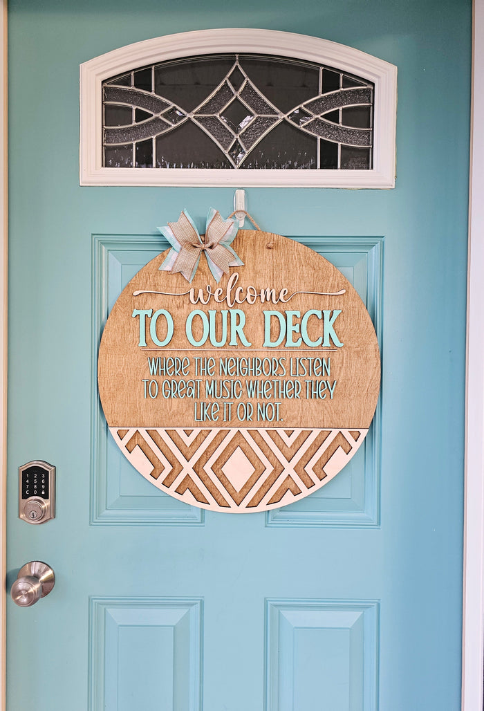 Welcome To Our Deck Door Hanger- wholesale