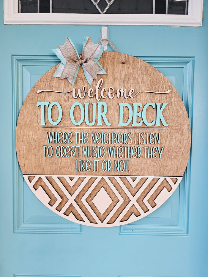 Welcome To Our Deck Door Hanger- wholesale