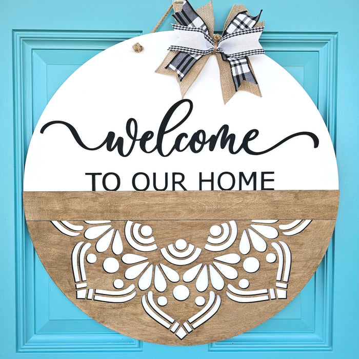 Welcome to our home Mandala Door Hanger
