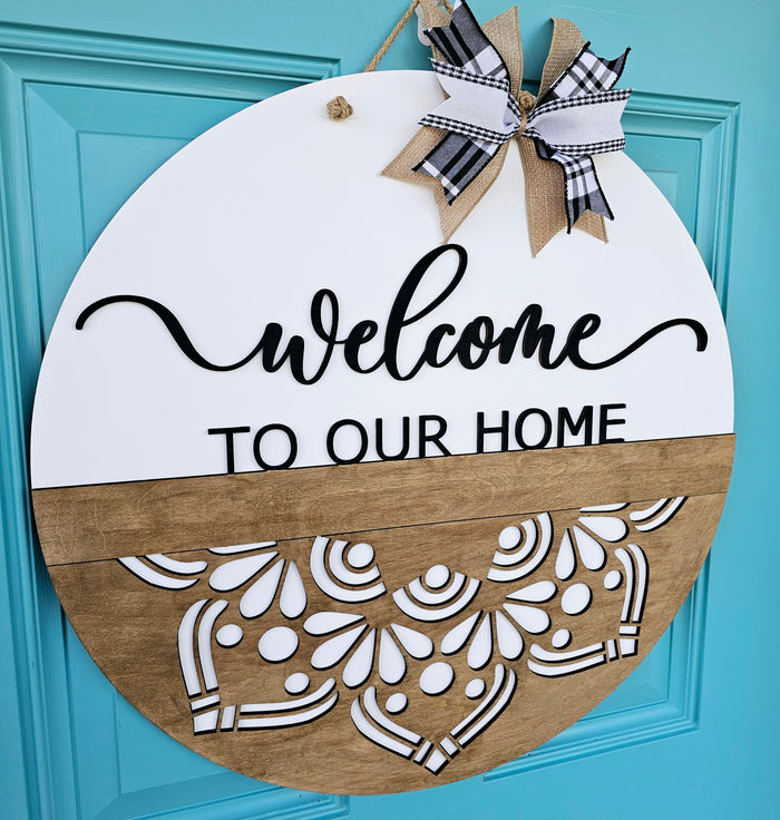 Welcome to our home Mandala Door Hanger