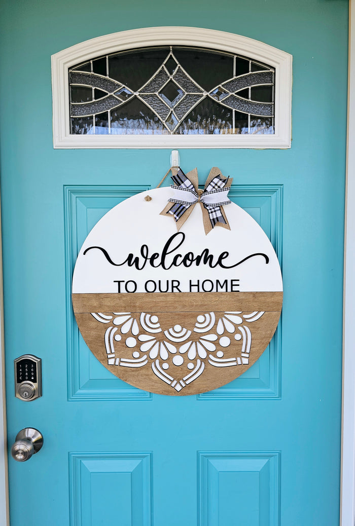 Welcome to our home Mandala Door Hanger