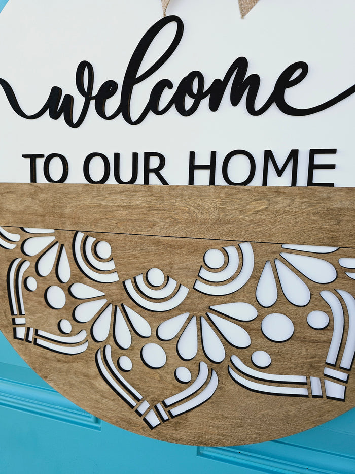 Welcome to our home Mandala Door Hanger