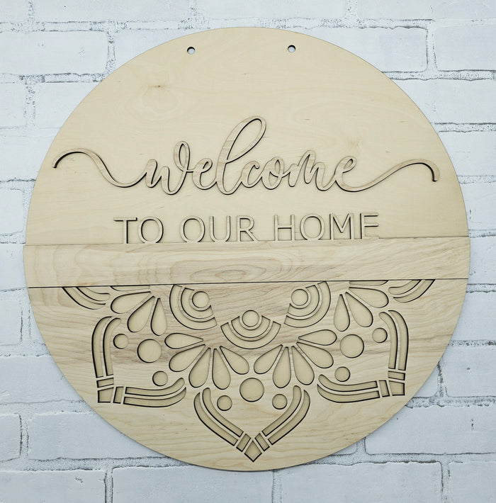 Welcome to our home Mandala Door Hanger