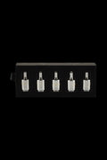 A close-up of the Yocan Pandon & Evolve Dual Quartz Coils – 5 Pack – arranged in a row against a dark background.